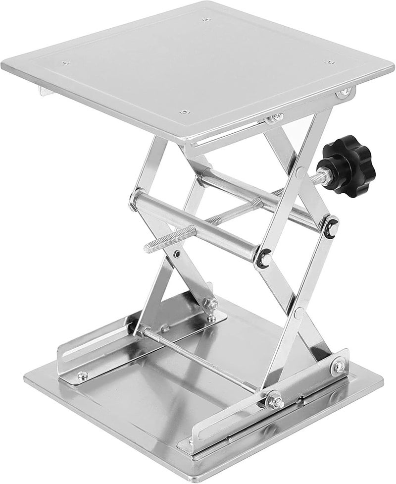 JOIKIT 2 PCS 8 x 8 in Stainless Steel Lab Jack Sicissor Stand, 85mm to 280mm Expandable Lab Lift Table Platform, Load Bearing 15kg/33lbs - Image 3